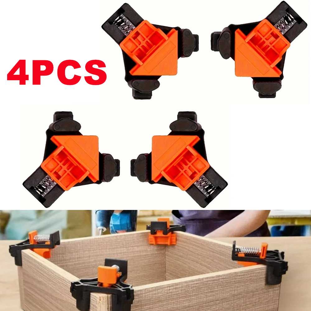 Woodworking Right Angle Clamp - คลิปยึดมุมฉาก 4 ชิ้น สำหรับงานไม้ แคลมป์ปรับมุมได้ แคลมป์ยึดมุมสำหรับงานเชื่อม