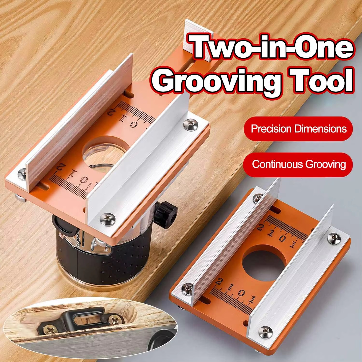 Woodworking Edge Trimmer - เครื่องกำหนดตำแหน่งสำหรับเครื่องเซาะร่องไม้ ฐานเซาะร่องที่แม่นยำ ขาตั้งเครื่องเซาะร่อง เครื่องตัดขอบแบบมือถือ เครื่องมือตัดโค้ง