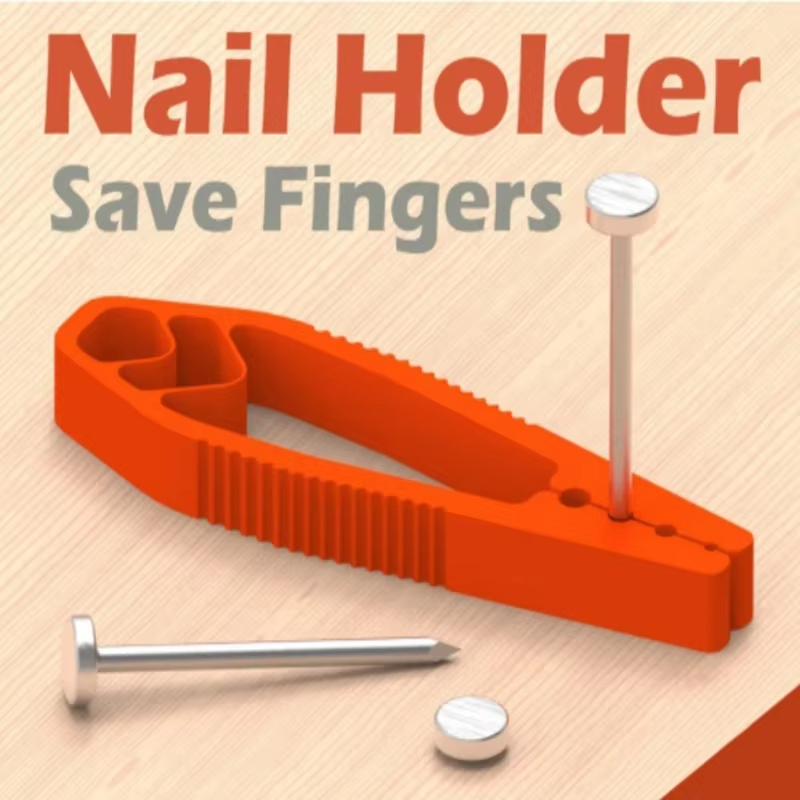 Woodworking Nails - เครื่องมือช่างไม้แบบพกพาสำหรับซ่อมแซมเล็บพร้อมคีมข้อต่อเลื่อนพลาสติก ป้องกันนิ้วมือสำหรับงานซ่อมบำรุงและงานไม้