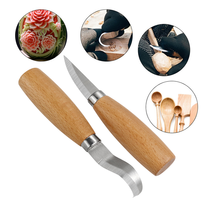 มีดแกะสลักเหล็กสแตนเลส ด้ามไม้ - Woodworking Company บทวิจารณ์และราคา